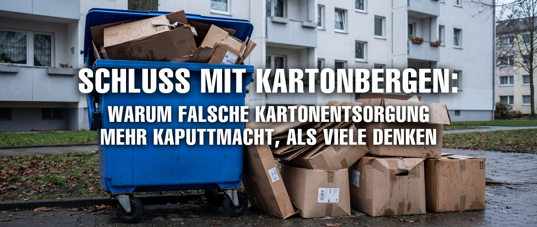 Schluss mit Kartonbergen: Warum unzerkleinerte Kartons kein kleines Müllproblem sind